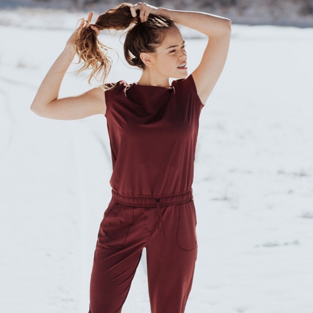 Albion Fit wine jumpsuit size L